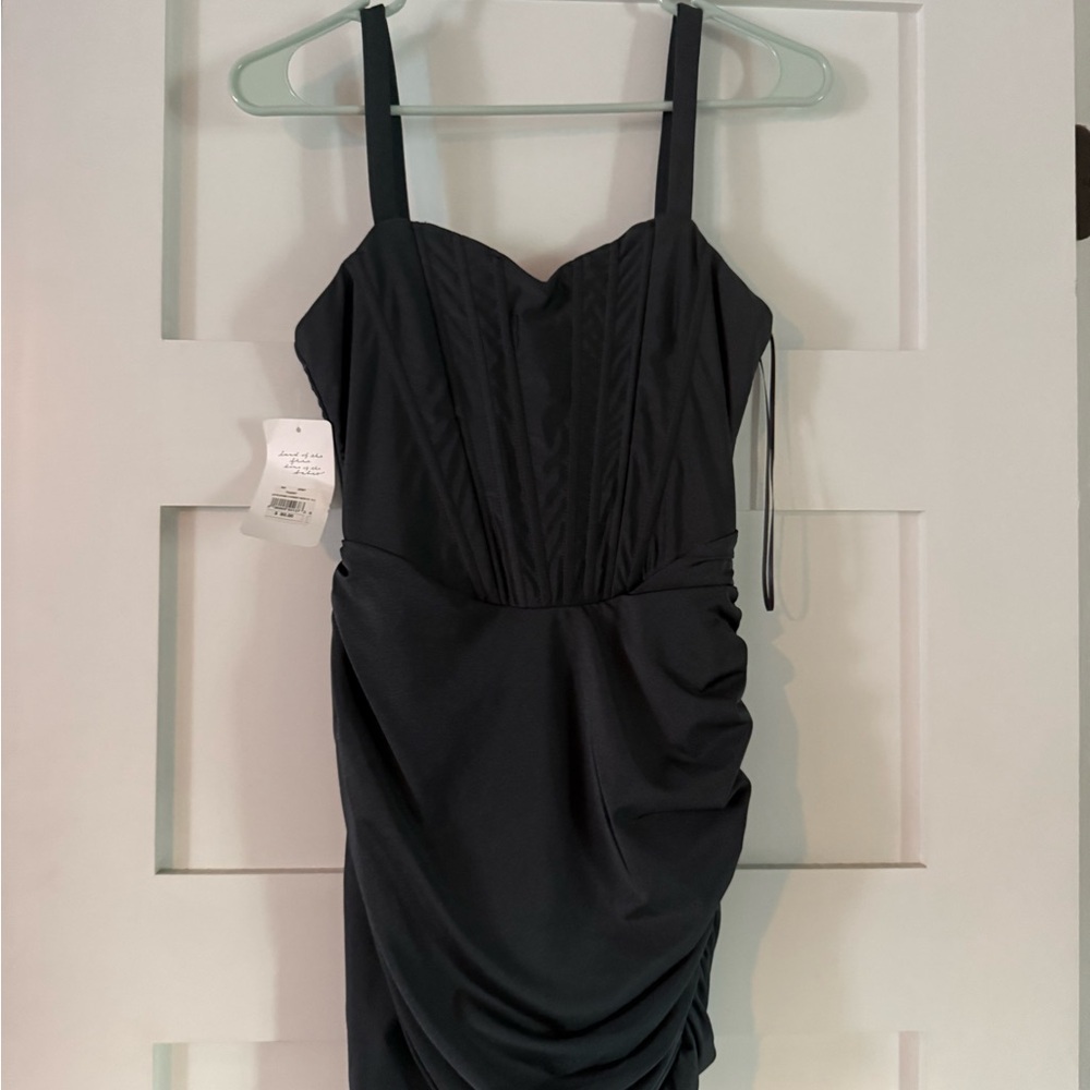 American Threads Grey Mini Dress